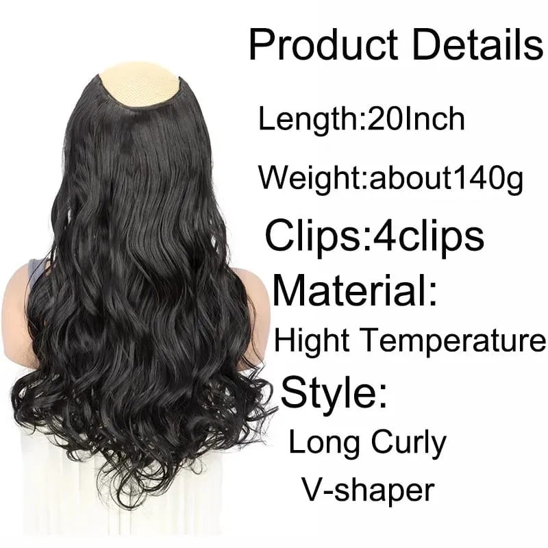 20Inch Synthetic Long Curly Clip In Hair Extensions High Temperature Heat Resistant Fiber Hairpieces for Women Daily Party — image 2