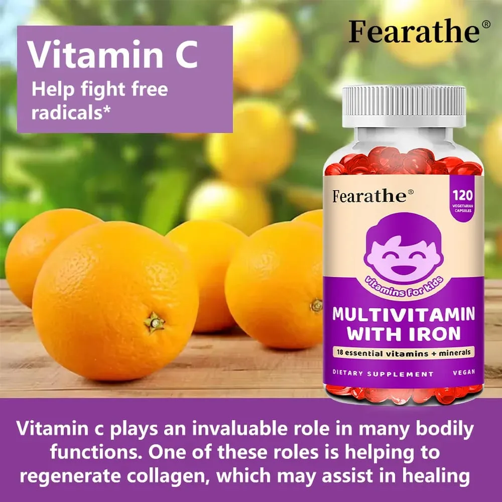 Kids Multivitamin Softgels with Iron Zinc & Biotin Daily Nutritional Supplement for Kids’ Growth Immune & Brain Support — image 5