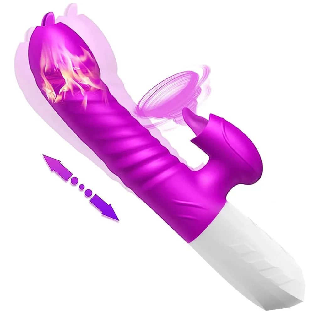 Thrusting Vibrator for Women Licking G Spot Clitoral Nipple Stimulator Heating Realistic Dildo Masturbation Adult Sex Toys — image 1