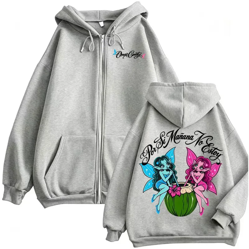 Omar Courtz Por Si Manana No Estoy Tour 2026 Merch Zipper Hoodies Men's Fashion Punk Harajuku Sweatshirt Jacket Coats Streetwear — image 6