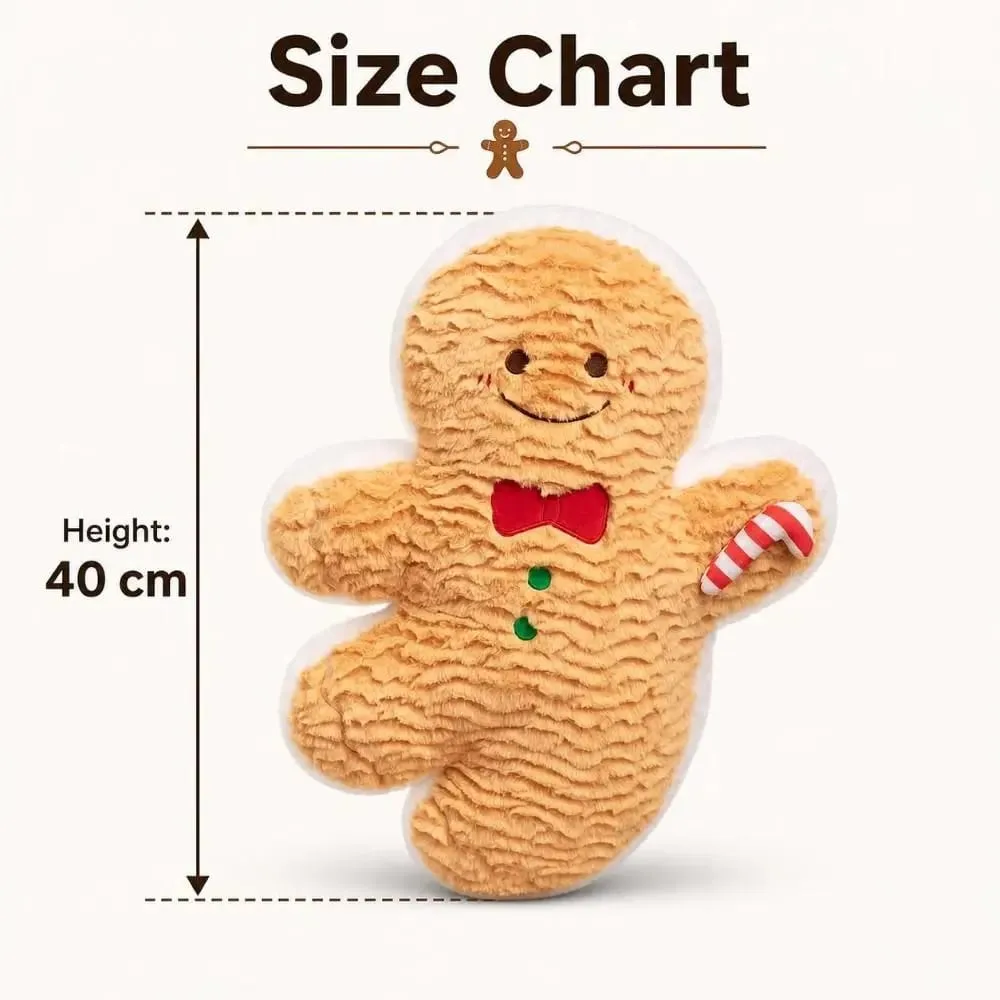 Cute Creative Shape Christmas Pillow Seasonal Pattern Soft Gingerbread Man Cushion Comfortable Waist Cushion Home Decor — image 5