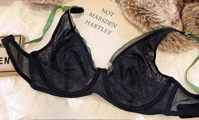 Sophisticated French Minimiser Bra Underwire Support Triangle Cups Non Padded Mesh Lingerie Set For Large Bust MOYISU Panty Set — image 14