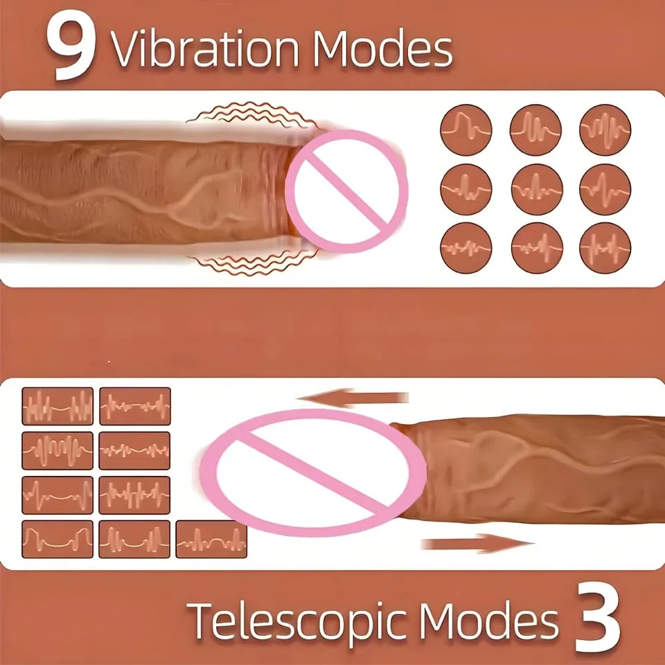 Realistic Dildo Telescopic Vibrator Masturbation Anal Plug for Women Thrusting Dick Penis Adult Remote Control Sex Toys