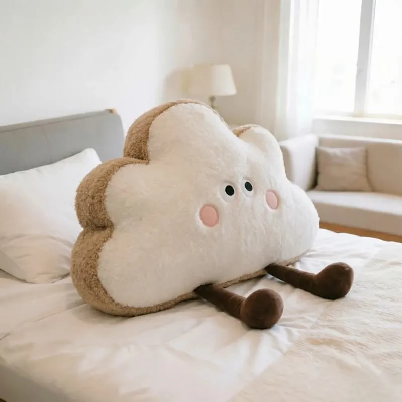 35~65cm Toast Cloud Plush Pillow Kawaii Humanoid Decor Plushie Sofa Chair Back Support Cushion Gift — image 4