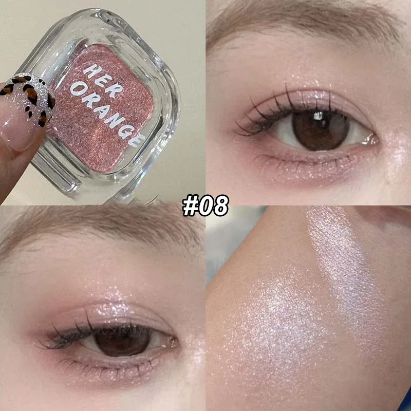Red Brown Monochrome Eyeliner Eyeshadow Powder Palette Silky Matte Chocolate Lying Silkworm Eyeliner Waterproof Aegyo-sal Makeup