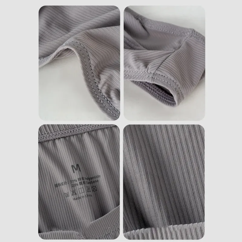 Ice Silk Thongs Men Sexy Underwear Soft Ribbed G-string Breathable Underpants Seamless Panties Male Lingerie Bulge Pouch Briefs — image 11