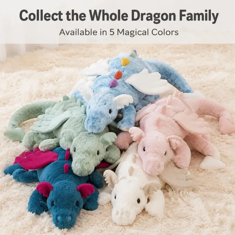 Blue Dragon Plush Toy Cute Soft Stuffed Animal with Colorful Spikes Wings Kids Birthday Gift Home Decoration Comfort Companion — image 3