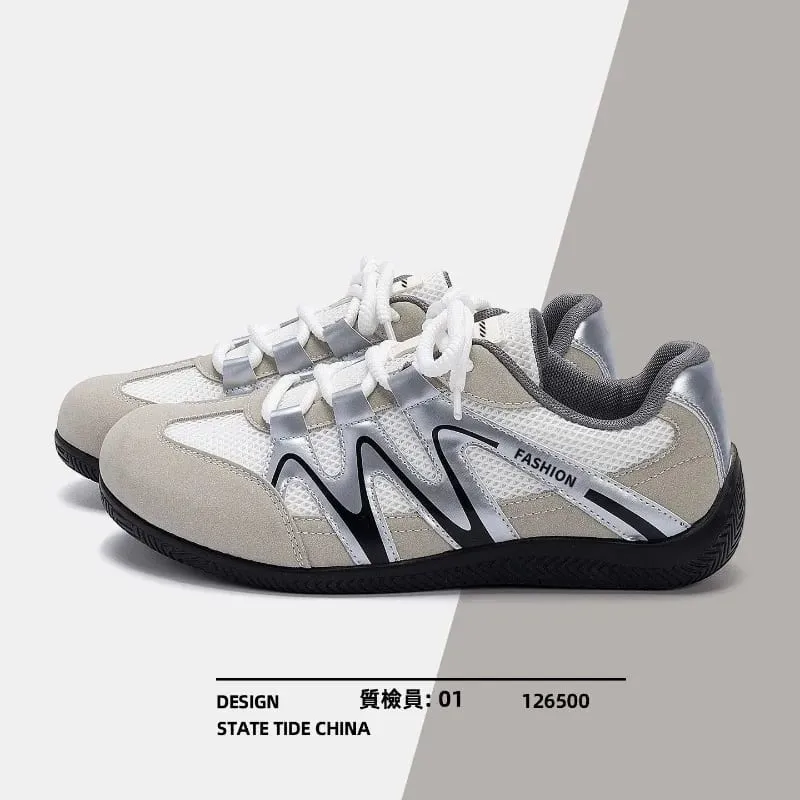 Men's Mesh Breathable Casual Sneakers Lace Up Flat Sole Fashion Sport Shoes Daily Walking Ladies Lightweight Athletic Footwear — image 1