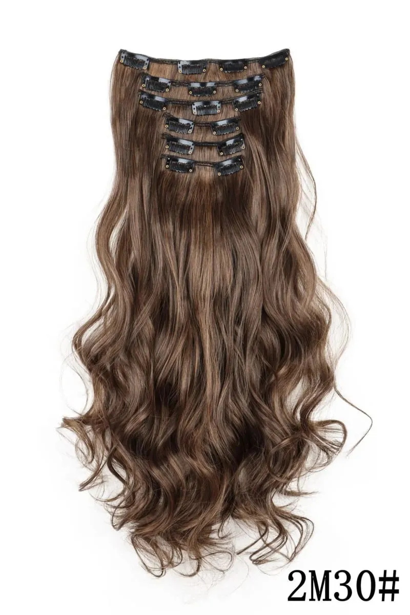 Black Hair Extensions 6pcs/set Women Long Straight Synthetic Full Head Clip 16Clips Ombre Heat Resistant Fiber Hair Kpop Cosplay — image 15