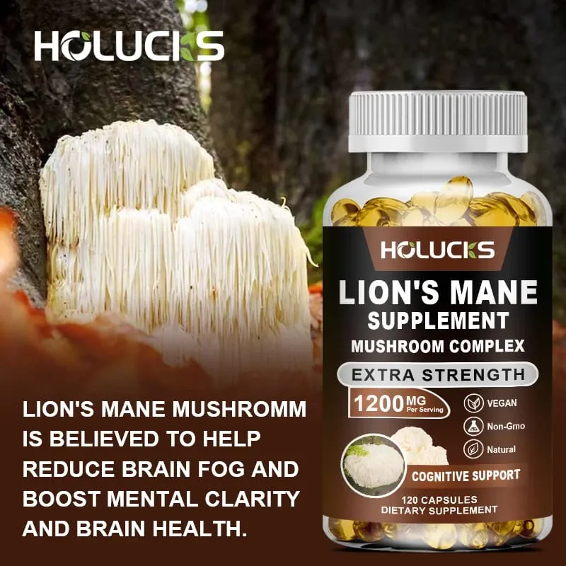 Premium Lion's Mane Mushroom Extract Supplement for Anxiety & Depression Calm Focus & Wellbeing Energy & Stress Non-GMO — image 4