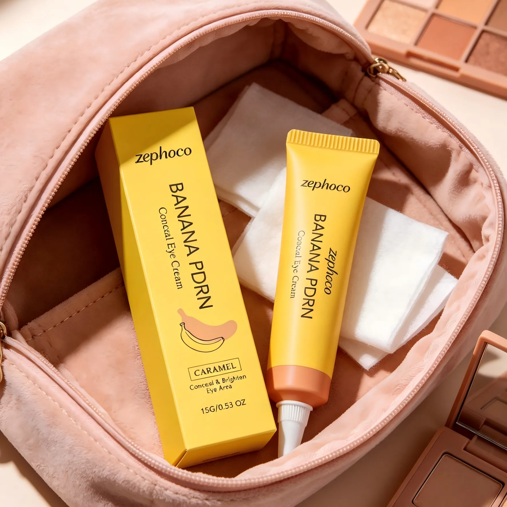 Zephoco Dark Circles Concealer Banana Pdrn Cover Blemishes Eye Brightener Lightweight Non-sticky Under-Eye Concealer Moisturizer