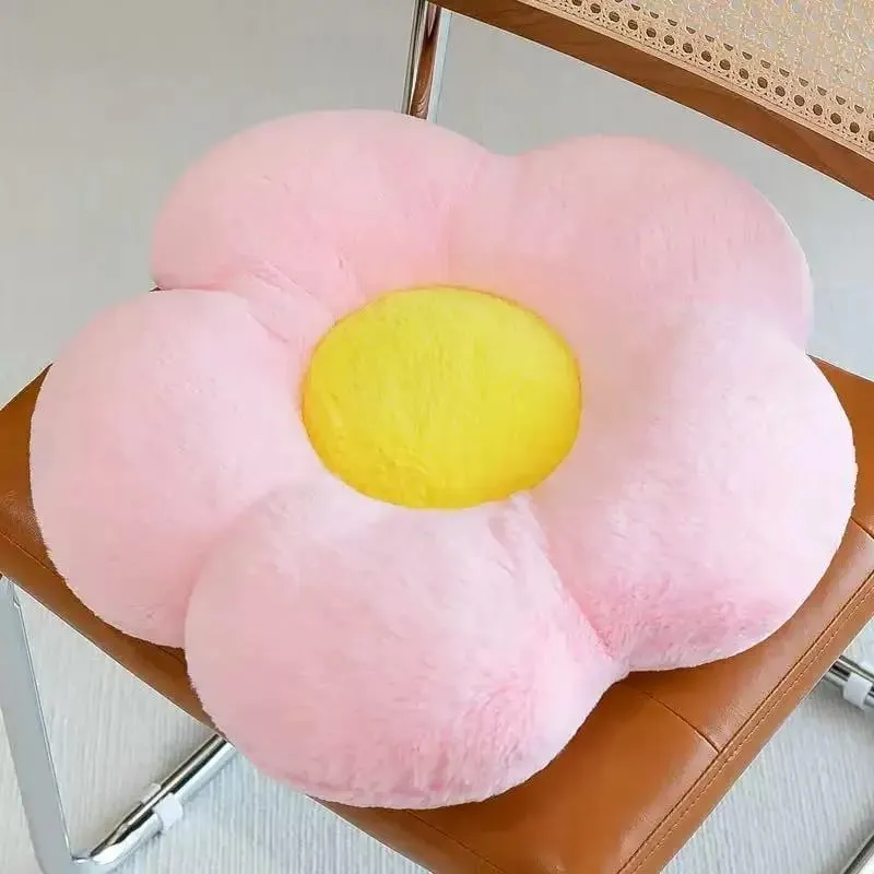 Generic Flower Shaped Plush Seat Cushion Soft Memory Cotton Round Pillow For Chair Bedroom Window Sofa Home Decor — image 12