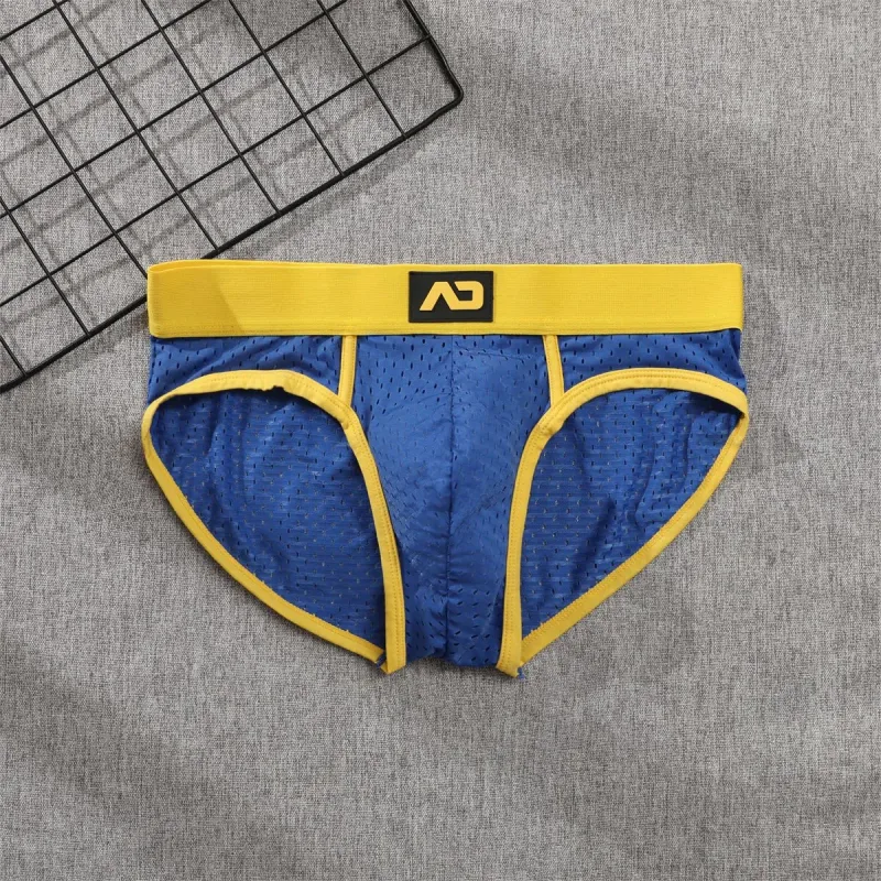 2026 solid color new men's low waist through mesh breathable briefs addicted underwear AD4-M388 — image 12