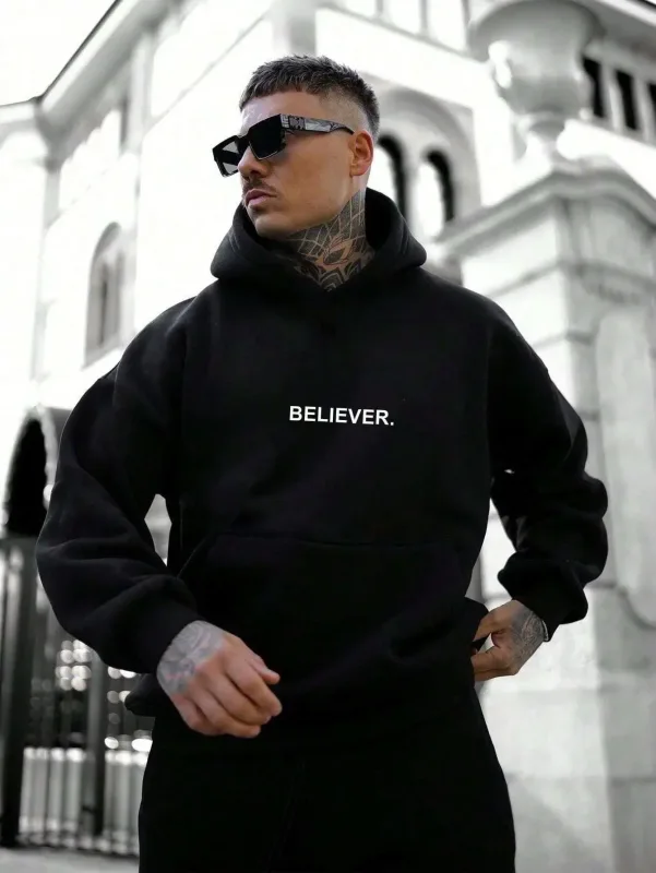 2026 Autumn Winter Hoodie Believer Letter Print Men's Sport Casual Sweatshirts Hoodie Women Fashion Harajuku Oversized Hoodies — image 1