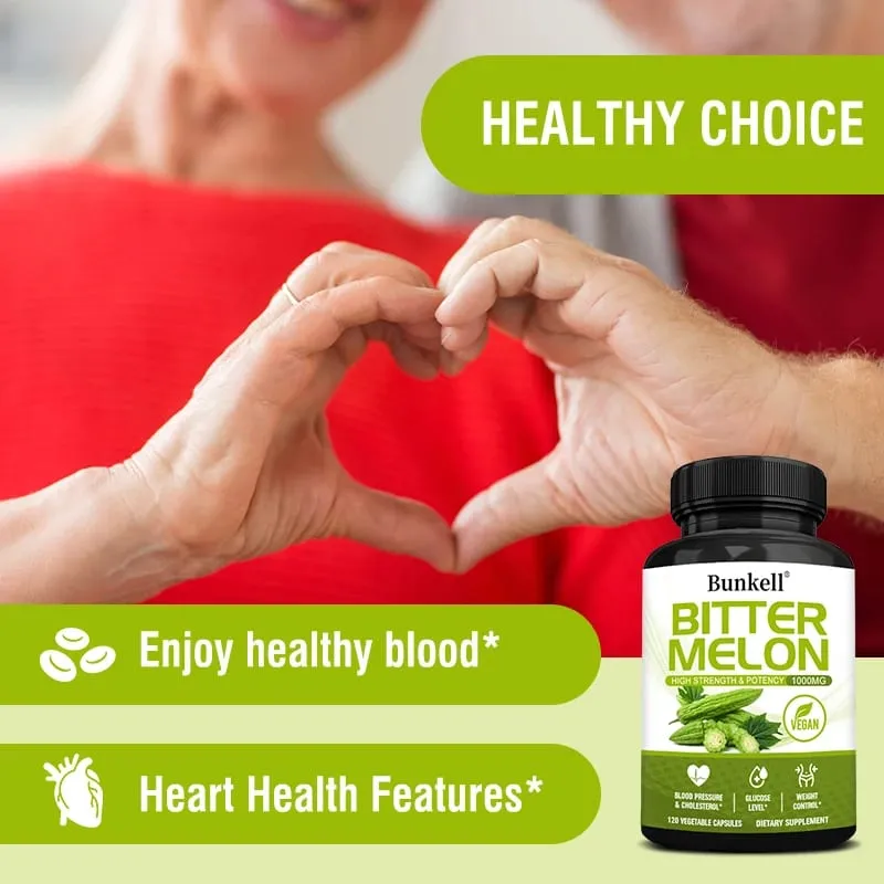 Organic Bitter Melon Extract Capsules - Blood Sugar Balance & Fat Burning Detox & Digestive Support Non-GMO 30/60/120 Counts — image 6