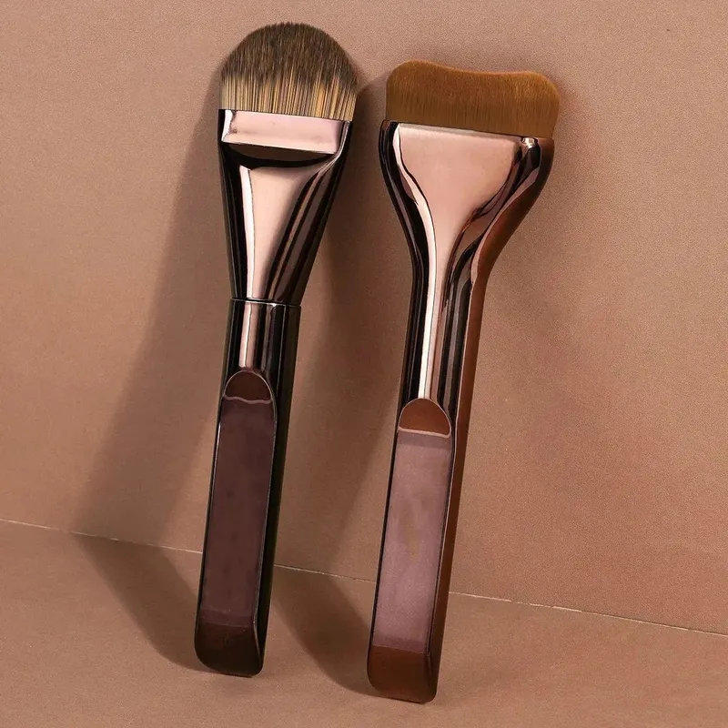 New 2Pcs Professional Foundation Makeup Brushes Soft Dense Hair for Blending Liquid Cream Flawless Powder Makeup Beauty Tools