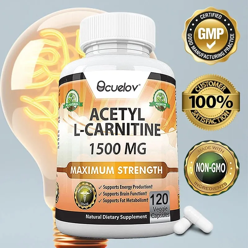 Acetyl L-Carnitine Capsules Unisex Energy & Metabolic Support Dietary Supplement Increase Body Performance Promote Metabolic — image 1