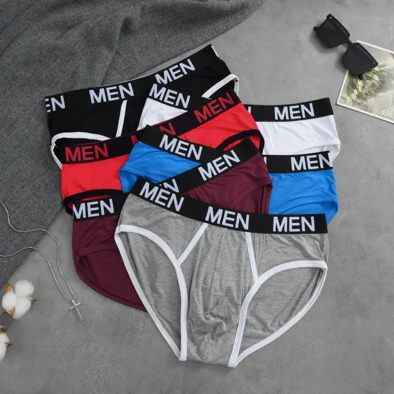 1Pcs/Set Men's Viscose Letter Panties Seamless High Quality Breathable Underpants Male Elastic Soft Comfortable Underwear S-XL — image 15
