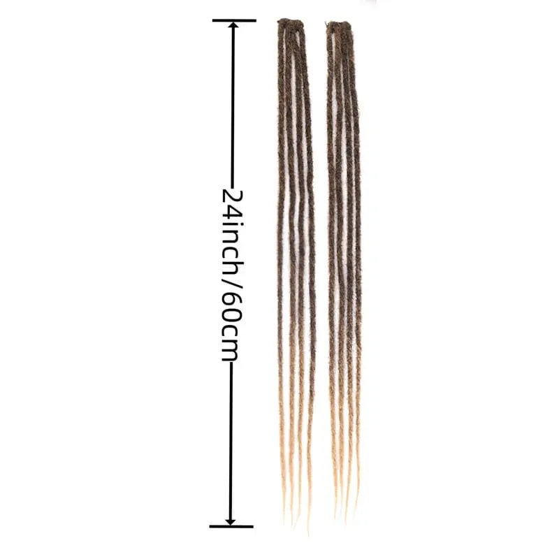 2pcs Gradient Brown Blonde Thin Dreadlock Extensions Synthetic Handmade Single Locs Braids for Men Hip Hop Street Styling — image 3