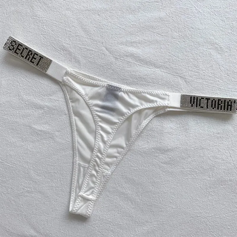 2025 New Sexy Pink Brand Lingerie Female Intimate Underwear Rise Women Panties Bra Rhinestone Letter Comfort Brief — image 6