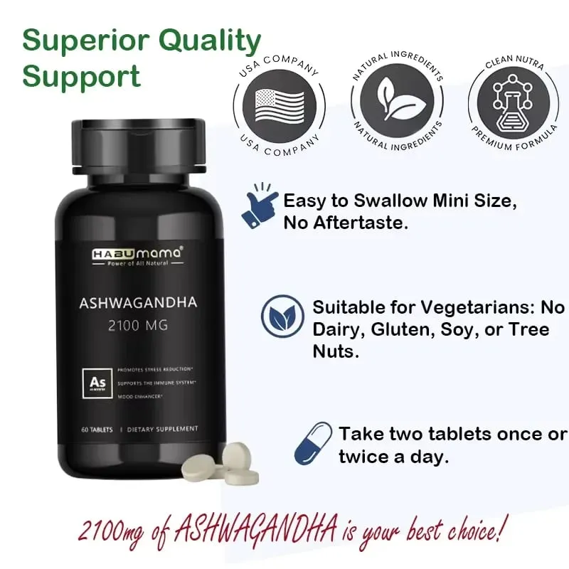 Origineel Ashwagandha-energiesupplement, niet-GMo, ondersteunt de reproductieve gezondheid, natuurlijk stimulerend middel — image 4