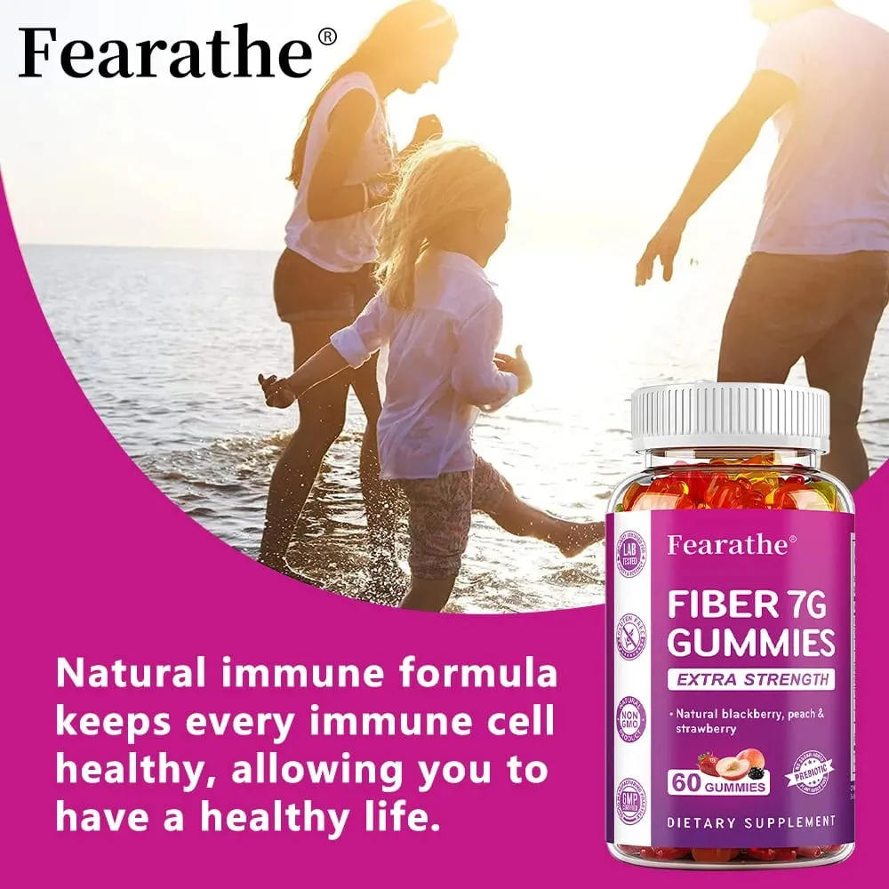 Prebiotic Fiber Gummies for Adults - 7G Fiber Extra Strength - Zero Sugar Added - Digestive Health & Regularity Support — image 6