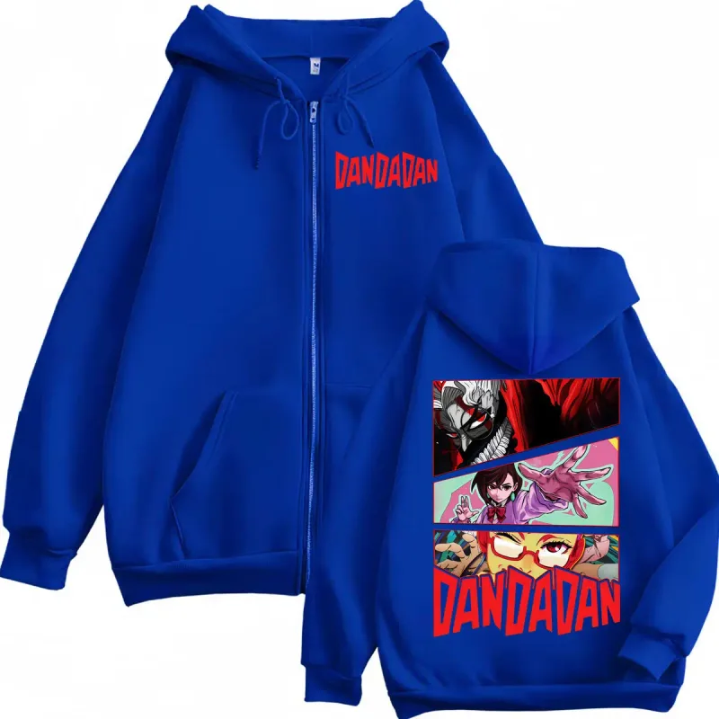 Dandadan Cartoon Graphic Zipper Hoodies Japanese Anime Style Zip Up Hooded Sweatshirts Men Women Fashion Y2k Oversized Pullovers — image 6