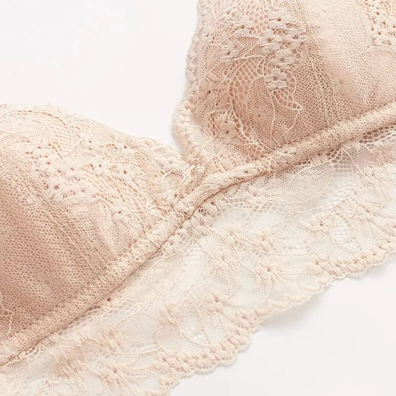 Thin Lace Underwire Bra for Women Intimates Lingerie Top Elegant Ladies Thin Underwear Daily Female Bralette — image 4