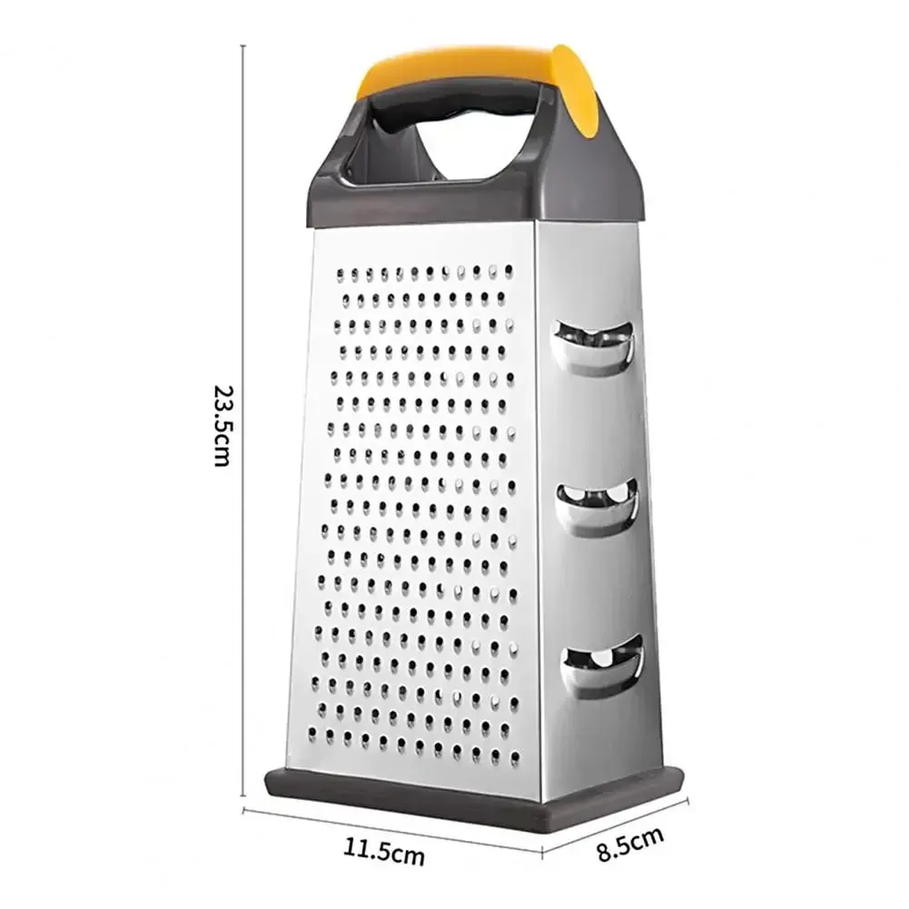 4-Sided Boxed Grater Sturdy Vegetable Peeling Tool Silver Color Multi-face Grater — image 8