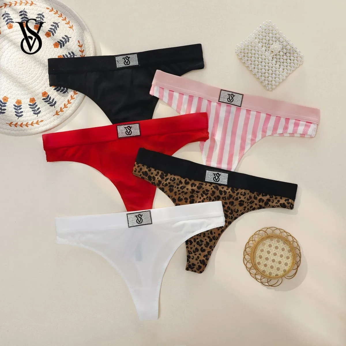 Victoria's Secret Comfortable Breathable Panty High Waist Underwear Sexy Lingerie Women Panties Seamless Lace Thongs — image 1