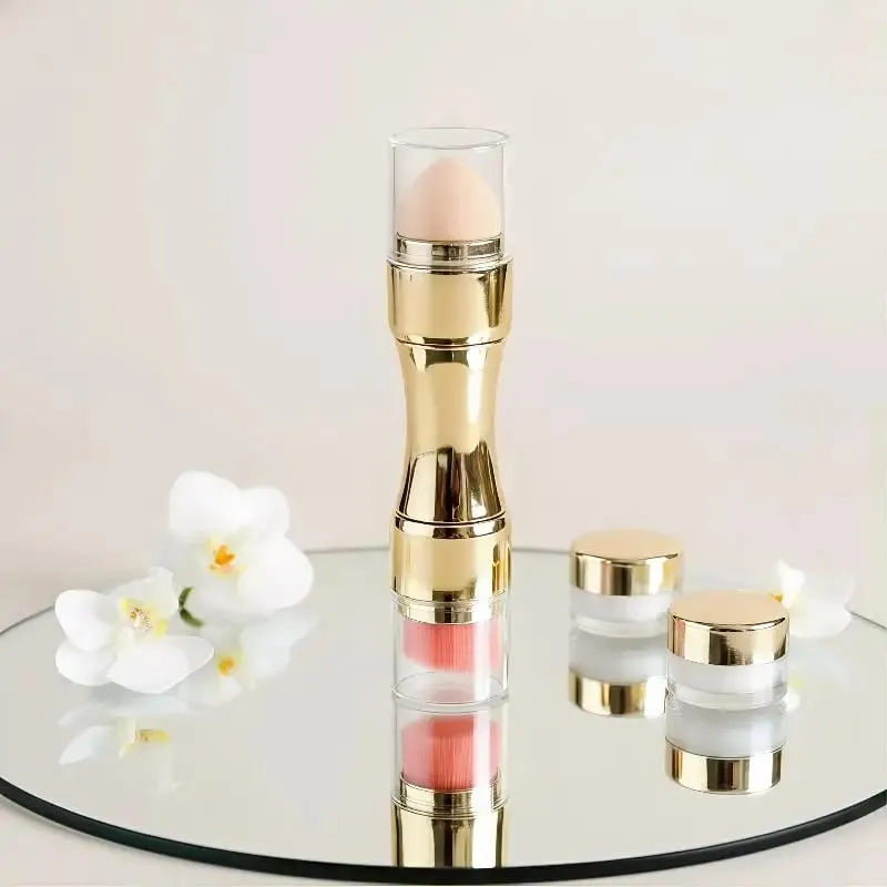 4in1 Makeup Brushes Set for Eyeshadow Foundation Concealer Lip Handy Portable Brushes for Travel and Everyday Use