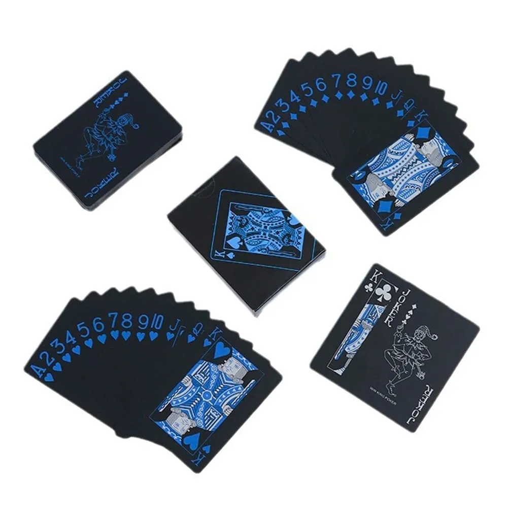 Playing Cards Game Poker Cards Board Child Kid Toy Waterproof Plastic PVC Black Blue Red Yellow Green Deck Card High-end Classy — image 6