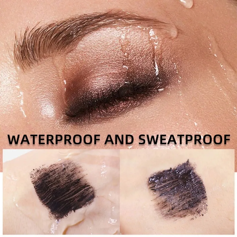 Black waterproof Mascara Lengthening Curling Black Lash Eyelash Extension Beauty Makeup Long-wearing Mascara Silk Fiber Mascara — image 3