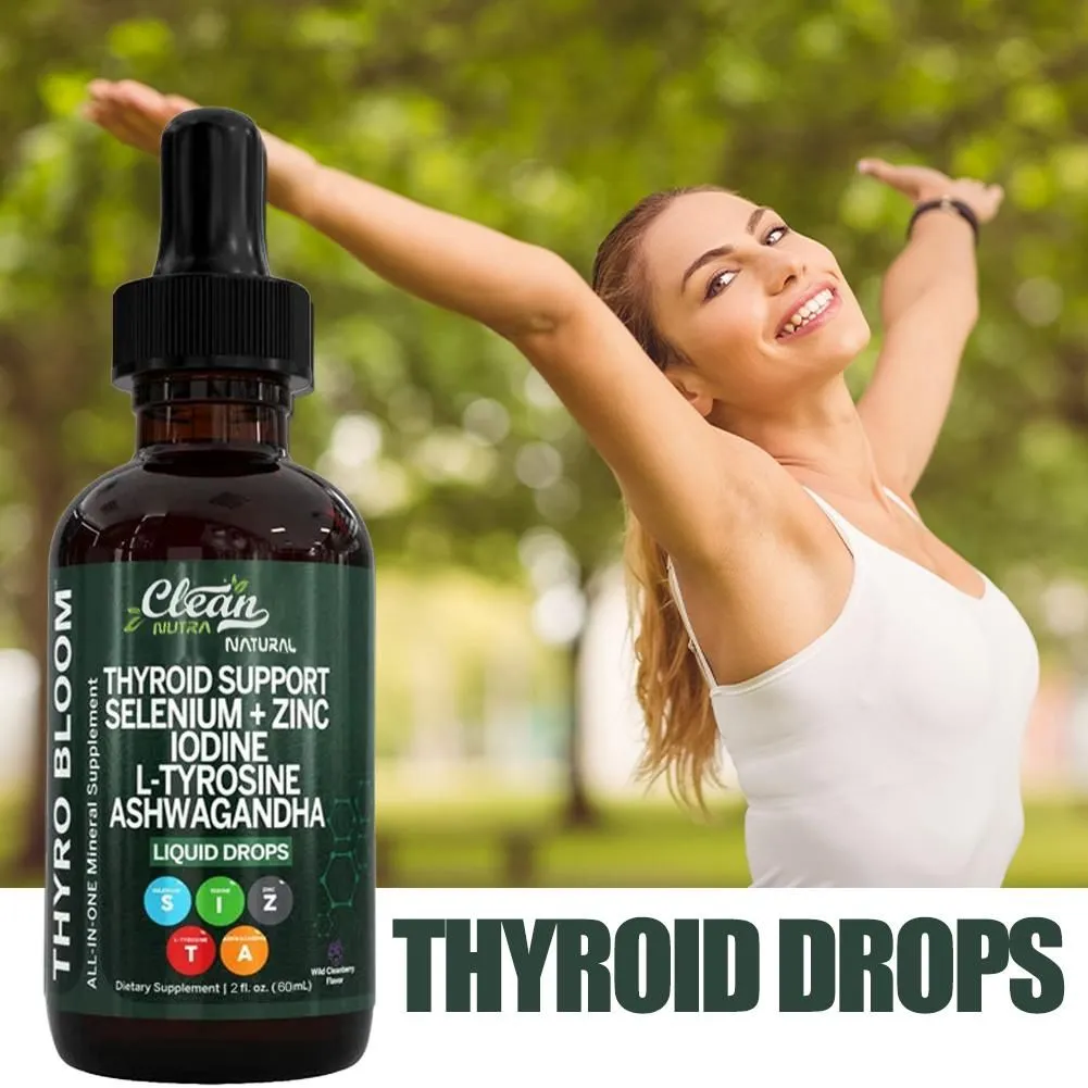 60ml Supplement Liquid Drops Vitamin B3&D12 Selenum Zinc Iodine L-tyrosine Ashwagandha Daily Supplment Bladderwarack Extract — image 2