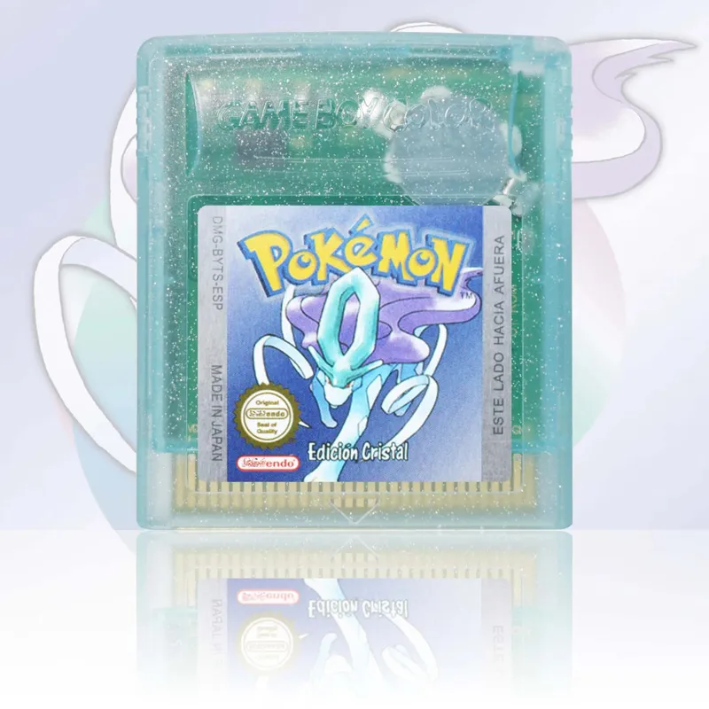 GBA/GBC ESP Version Pokemon Esmeralda/Rojo Fuego/Plata/Cristal Game Cartridge Video Game Console Card High Quality with Battery
