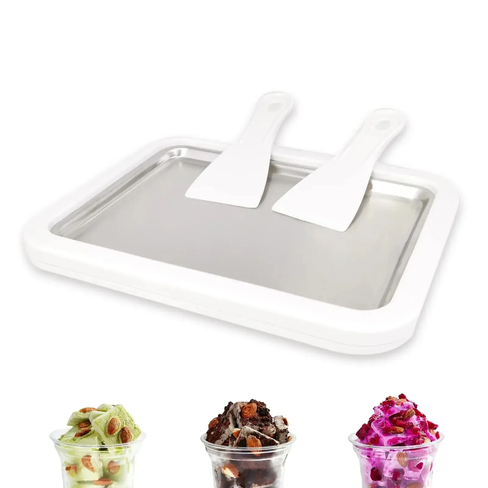 Multifunctional Rolled Ice Cream Maker Cold Sweet Fried Ice Pan DIY Household Frozen Yogurt Maker for Homemade Stir Fry Ice Tray — image 6