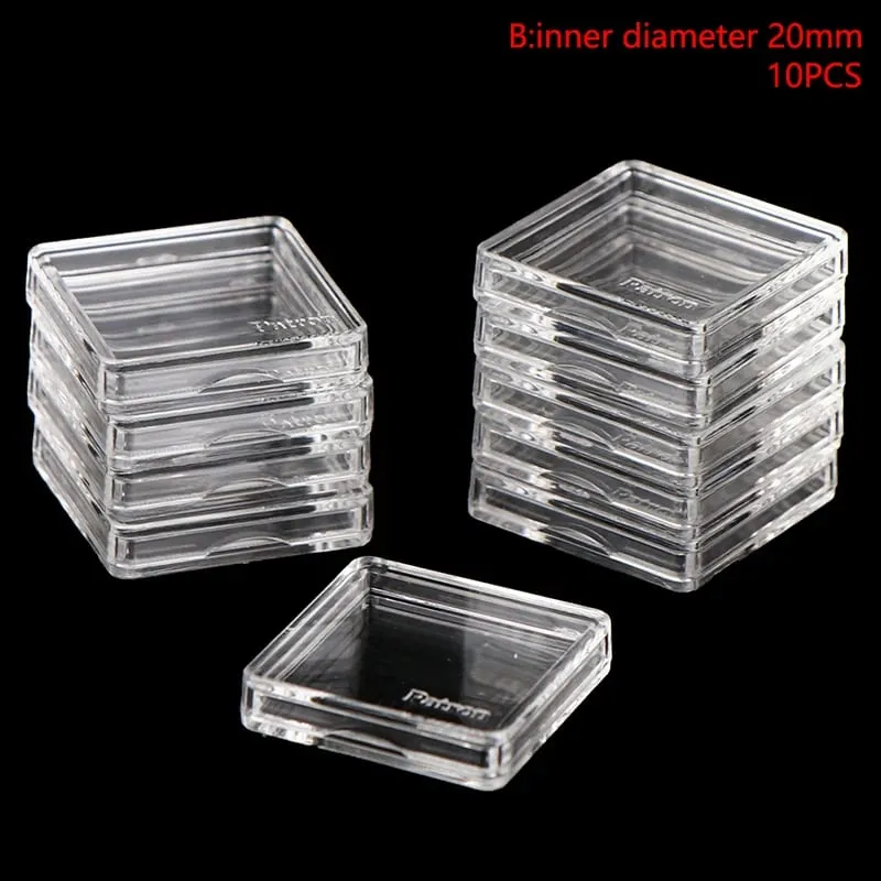 10PCS Square Clear Plastic Protector Containers Case For Token Board Game Holder Boxes Cards CollectionHot