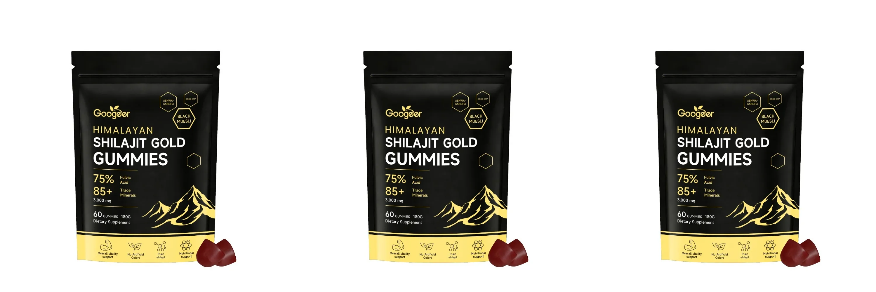 Himalayan Shilajit Gold 60 Gummies Minerals Formula รองรับการเพิ่มพลังงานและความมีชีวิตชีวาของร่างกาย ผลิตภัณฑ์เสริมอาหารจากธรรมชาติ — image 10