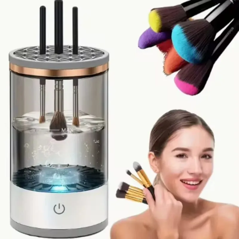 Portable USB Rechargeable Electric Makeup Brush Machine Efficient Automatic for Home Travel Cosmetic Brushes Deep Cleaning Tools — image 5
