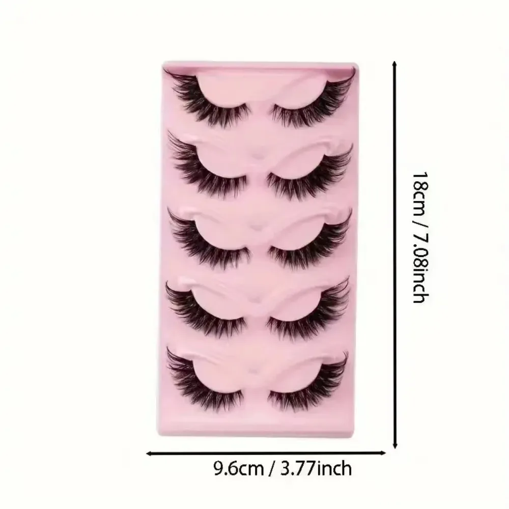 Hot Selling 5 Pairs Cat Eye False Eyelashes Natural Look Wispy Lashes for Daily Eye Makeup — image 4