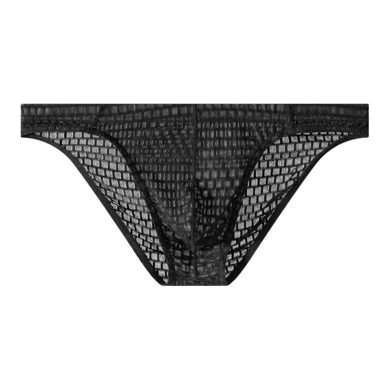 Breathable Low Waist Men's Briefs Transparent Ultra-thin Ice Silk Underwear Lingerie Mesh Panties Male Comfort Fit
