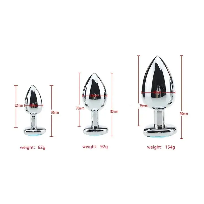 S/M/L Anal Plug Heart Shape Crystal Metal Anal Beads Butt Plug Prostate Massager Adult Gay Products Sex Toy Shop for Female Male — image 4
