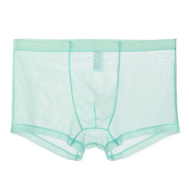 Mga Transparent na Boxer para sa Mga Lalaki na See Through Panlalaking Panloob na Sexy Mesh Low Waist Ice Silk Manipis na Nakakapalamig na Panti ng Lalaki na Panloob na Panloob — image 6