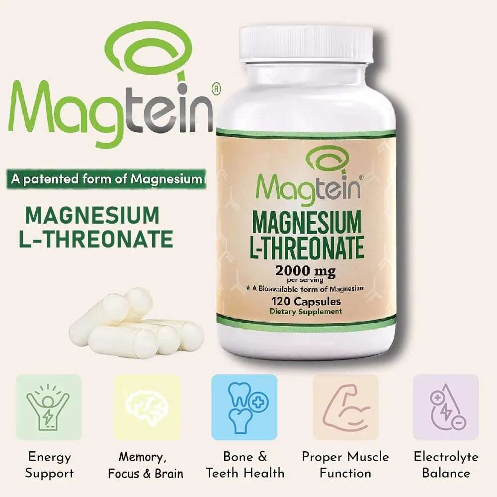 Magnesium L-Threonate Sleep and Cognitive Support - high Absorption - Most Bioavailable Form of Magnesium - 2000mg -120capsules — image 1