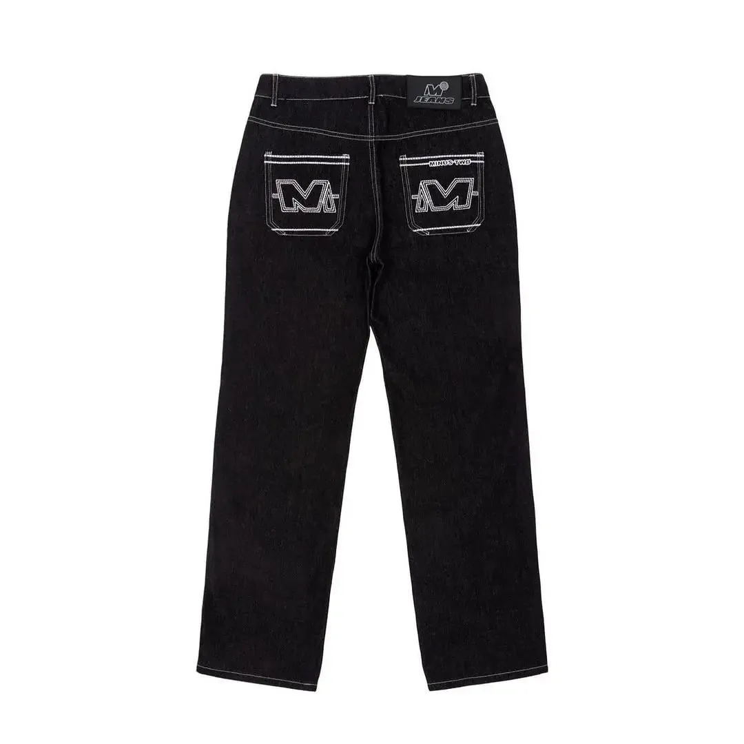 Y2k Wide Leg Jeans 2026 New Trend Hip Hop Letter Printed Black Pants Men Women Fashion Punk Loose Straight Trousers Streetwear — image 8