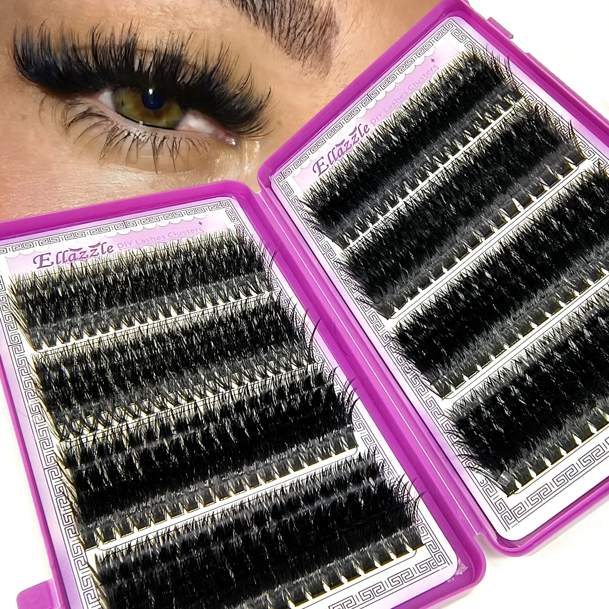 40D-150D Lashes Cluster DIY Lash Extension Mixed Tray Clusters Eyelashes Fluffy Volume Individual Lashes Cat Eye Lash Extension — image 6