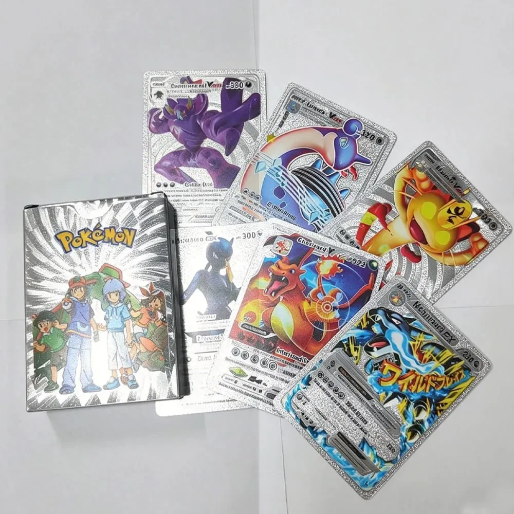55PCS Pokemon Cards Vmax GX Gold Foil Flash Box Party Interactive Game English Spanish Colorful Game Battle Collection Card Gift — image 2