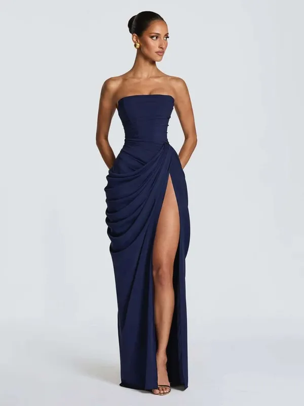 Women Green Ruched Elegant Satin Maxi Dress Mermaid One-shoulder Cutout Slim Fit Flowy Vestido 2026 Lady Summer Evening Vestidos — image 15