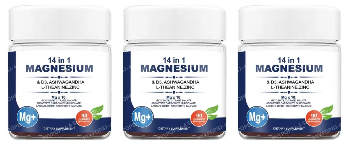 Magnesium Complex 14 in 1 Gummies with Ashwagandha L Theanine D3 Zinc Daily Nutrition Supplement Sleep Calm Support — image 9