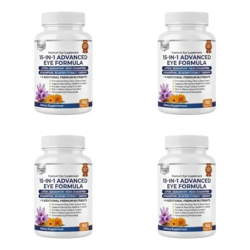 Premium 15-in-1 Advanced Eye Formula with Lutein Zeaxanthin Astaxanthin Bilberry & Saffron Supports Eye Wellness 60 Capsules — image 9